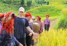 Randonnée aux villages à Sapa traversant rizières en terrasses