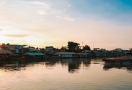 Coucher de soleil dans le delta du Mékong