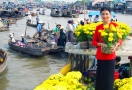 Vente des fleures au marché de Cai Rang