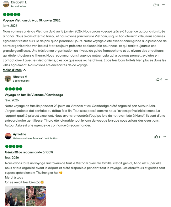 Avis vérifiés de nos voyageurs sur TripAdvisor