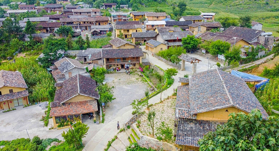 Village with mud walls in Ha Giang