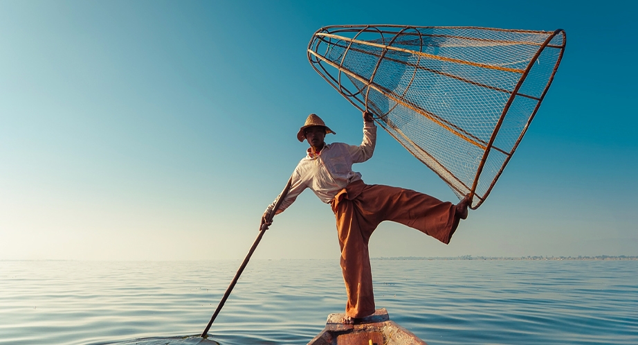 Pêcheur sur le lac Inlé (Birmanie)