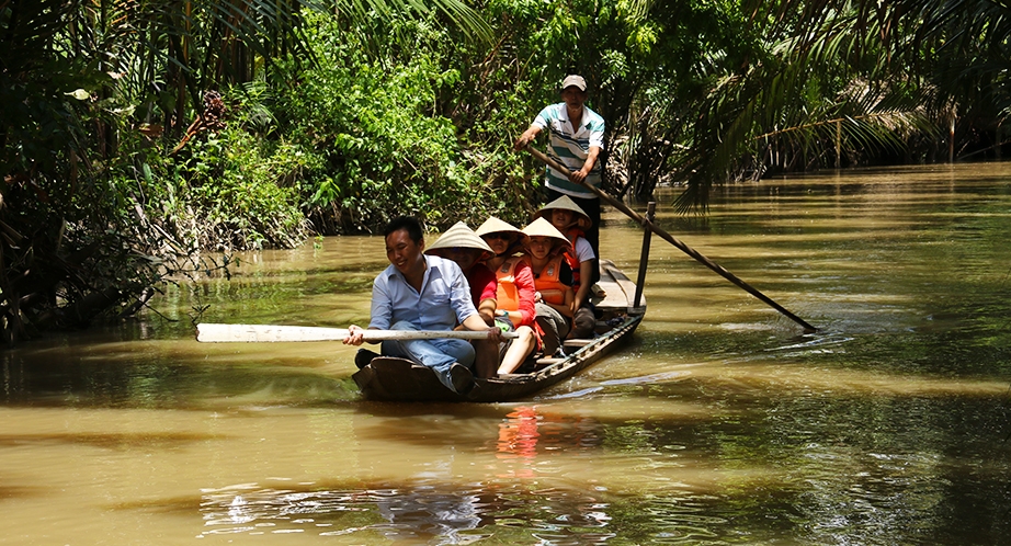 Croisière en barque sur le Mékong