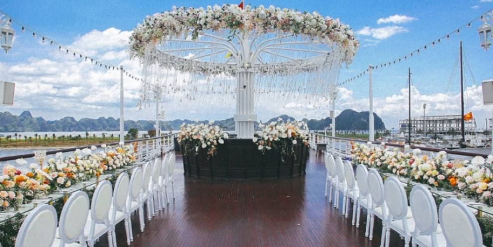 Événement de mariage sur un bateau