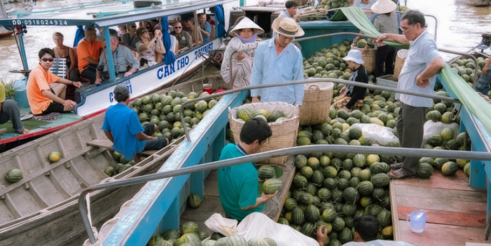 Le marché flottant de Cai Rang coloré 