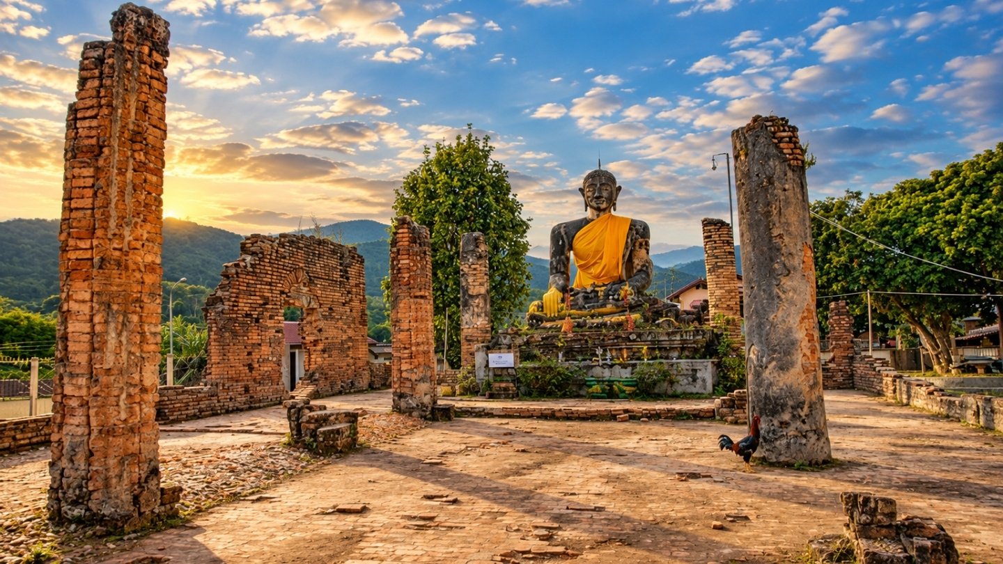 Découvrir les vestiges du Wat Phia Wat à Muang Khoun