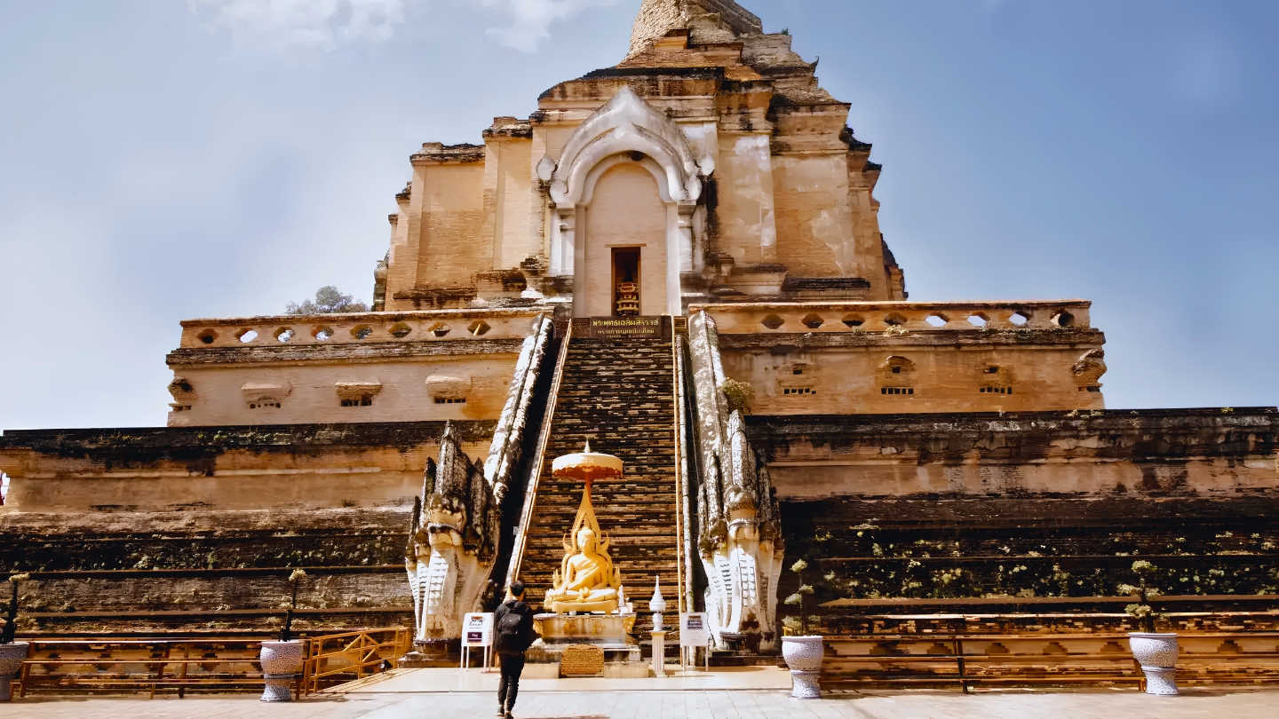 La splendeur du Wat Chedi Luang au cœur de la vieille ville