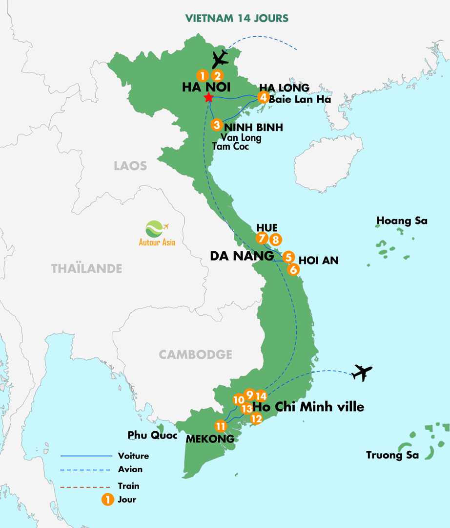 Itinéraire du Budget Voyage Vietnam pas cher 2 semaines