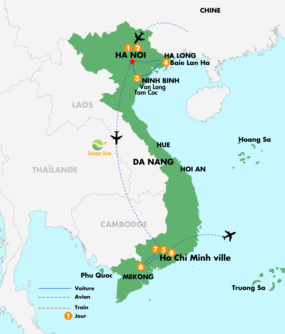 Itinéraire au Vietnam original 8 Jours 7 Nuits