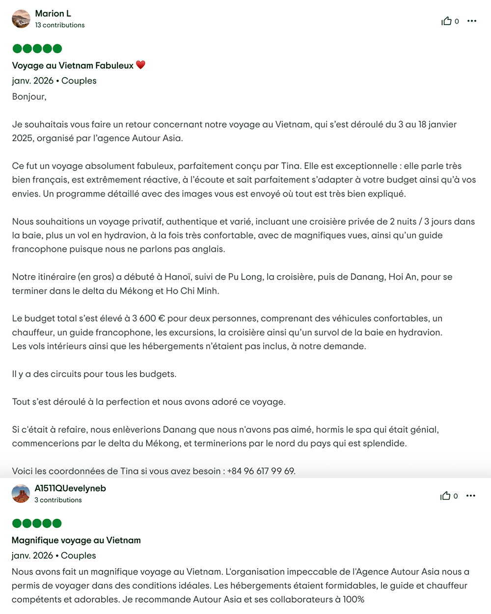 Notre réputation sur TripAdvisor : avis de nos clients