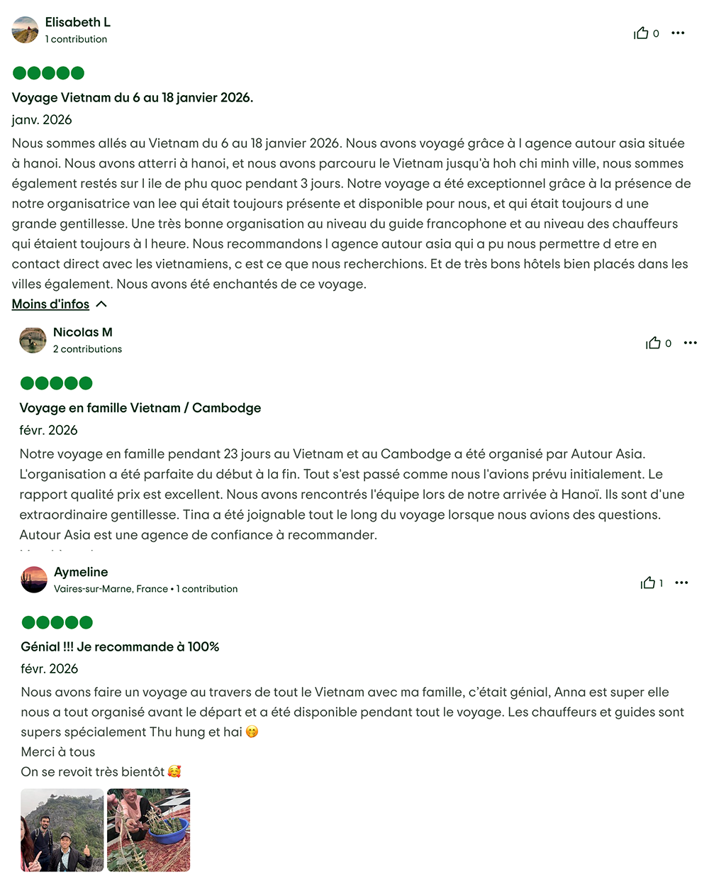 Avis vérifiés de nos voyageurs sur TripAdvisor