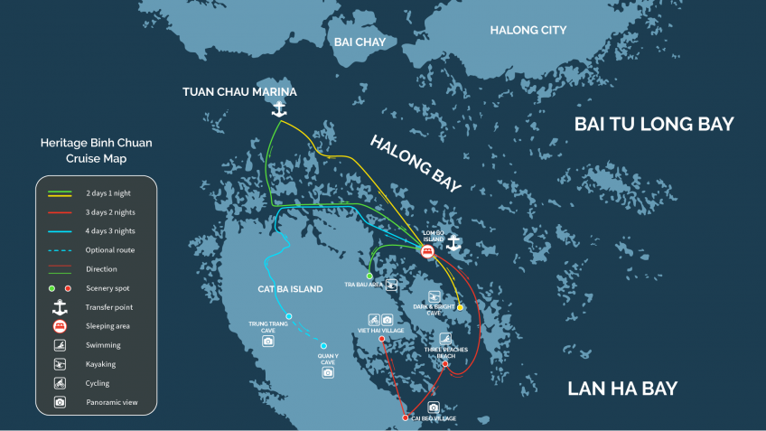 Croisière Bateau Héritage Binh Chuan Dans La Baie D'Halong