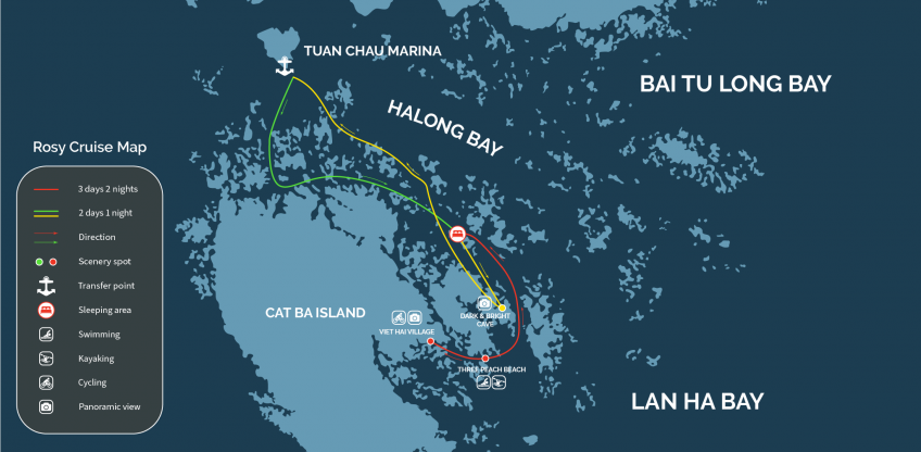 Croisière Bateau Rosy Dans La Baie D'Halong