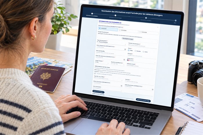 Soumission des informations avant l'arrivée pour les visiteurs étrangers