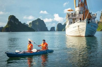 Hanoi - Île de Tuan Chau - Île de Titop - Grotte de Luon (L, D)