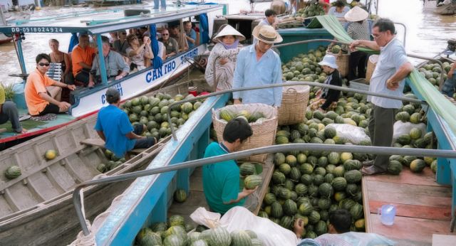 Le marché flottant de Cai Rang coloré