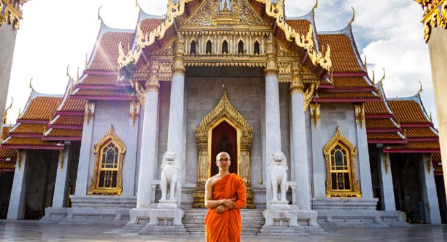 Moine à Bangkok Thaïlande