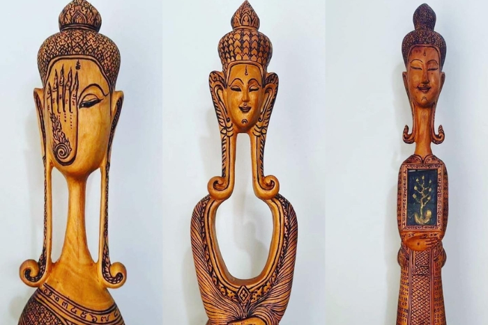 Artisan sculpteur sur bois à Wat Kor, Battambang – Artisanat traditionnel cambodgien