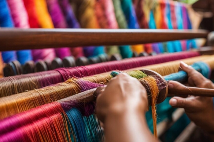 Souvenirs de Battambang : tissus en soie tissés à la main