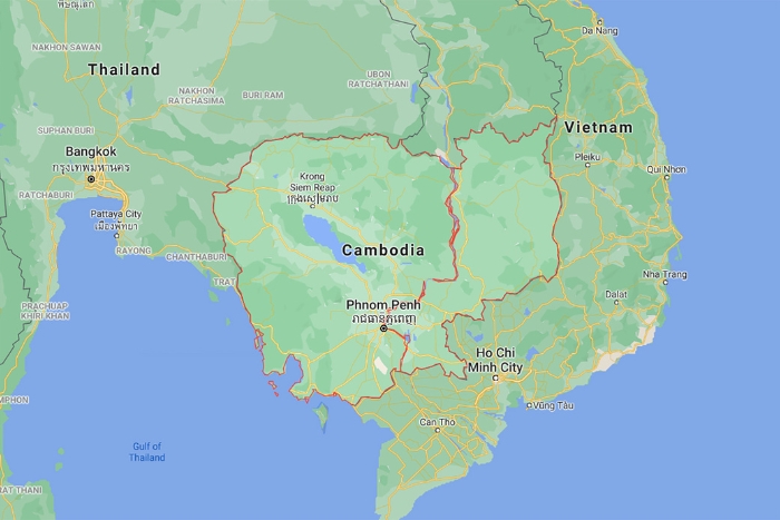La situation g&eacute;ographique du Cambodge