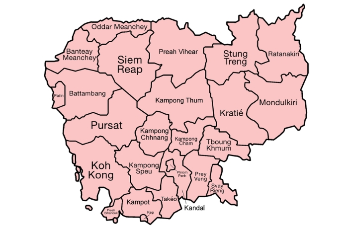 Le Cambodge compte 25 provinces et municipalit&eacute;s