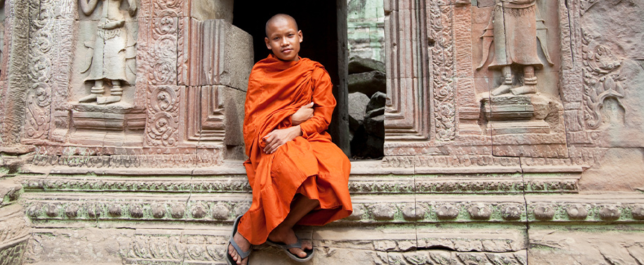 Le moine à Angkor Wat