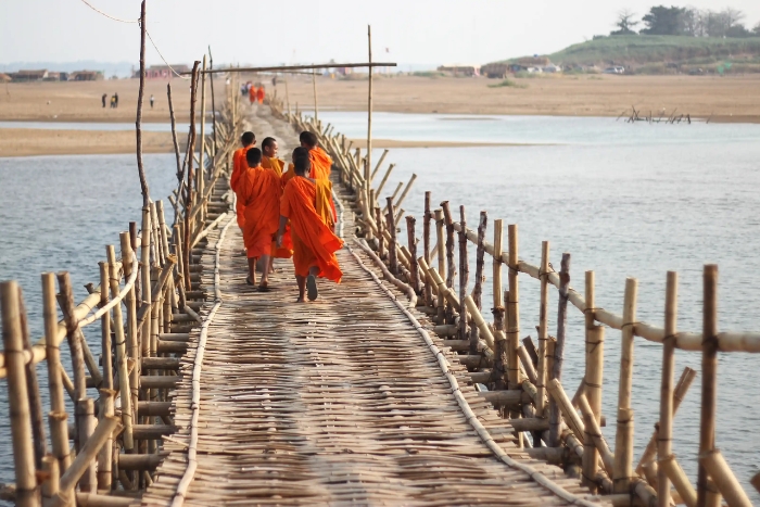Pont de bambou de Ko Paen (Kampong Cham, Cambodge)