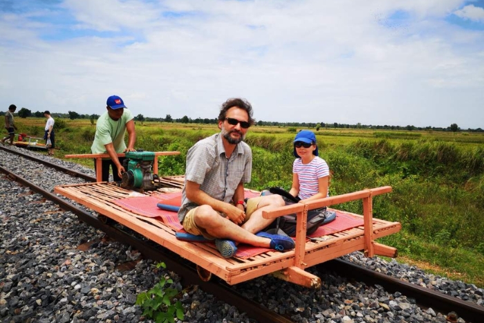 Découverte de train de bambou à Battambang