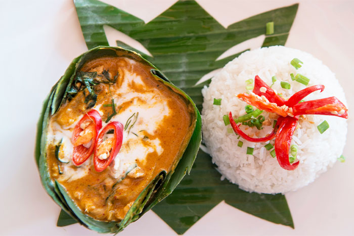 Amok de poisson cambodgien - street food Siem Reap