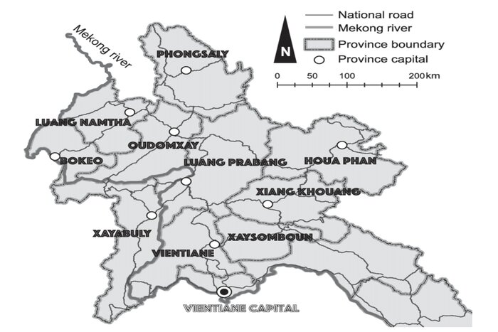 La carte nord laos