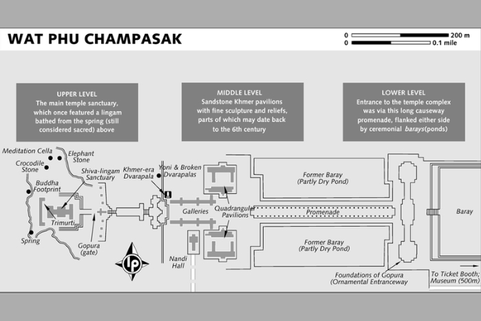 La carte de Vat Phou Champasak