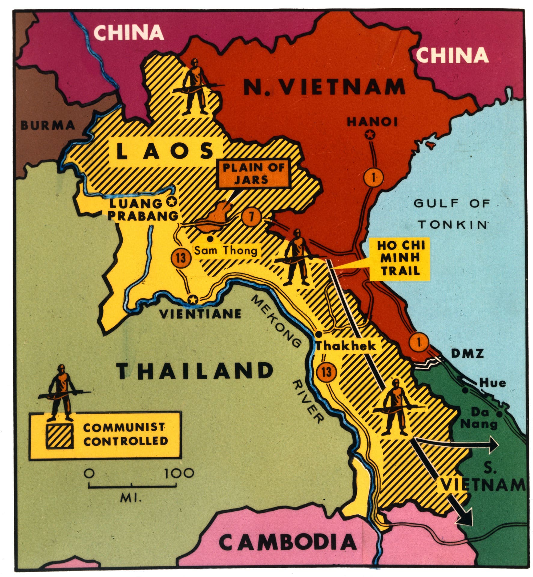 Carte historique du Laos