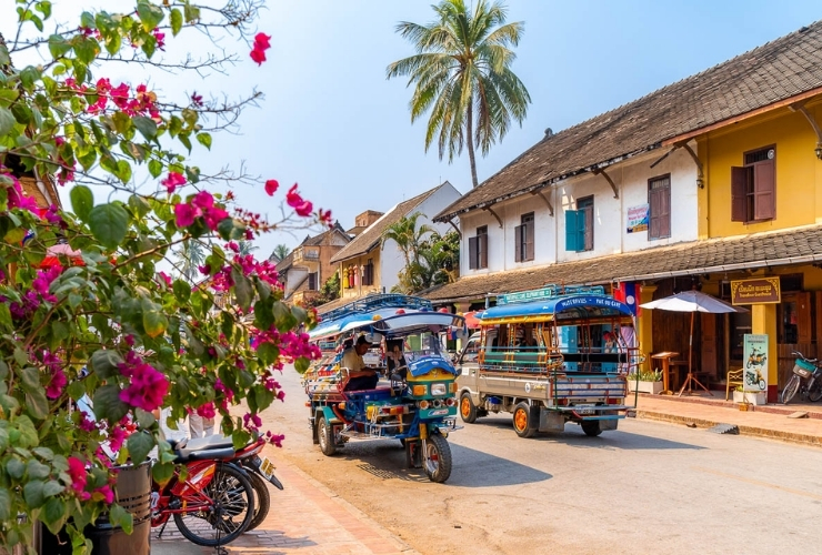 En tuk tuk Luang Prabang 