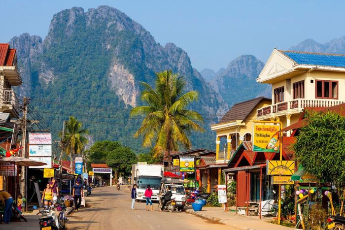 Vang Vieng - Site à visiter lors du voyage famille Noel pas cher au Laos