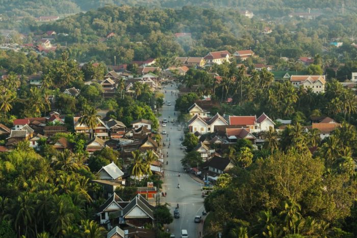 Luang Prabang pendant la saison des pluies au Laos en juillet