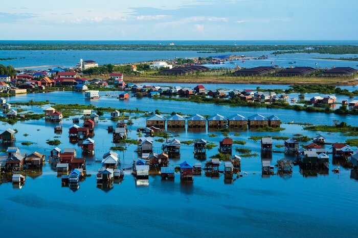 Le lac Tonlé Sap à Siem Reap, au Cambodge 