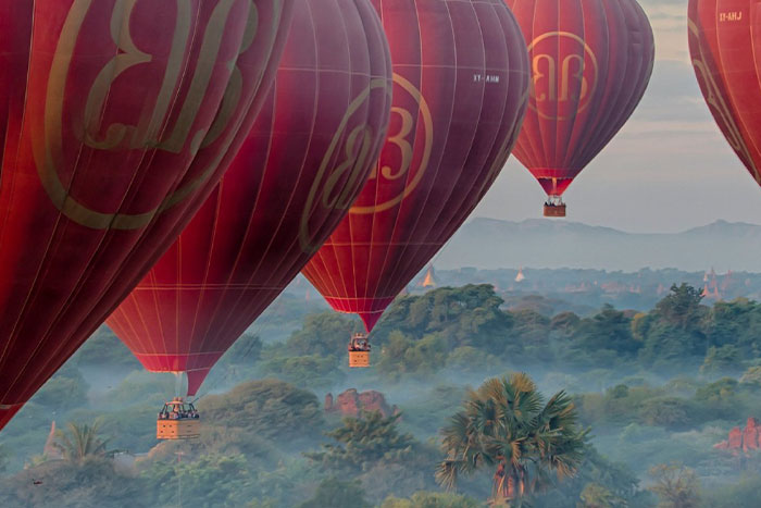 Vol en montgolfière à Bagan en 45 minutes