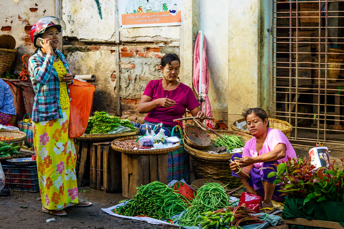 Marchés locaux à Bagan