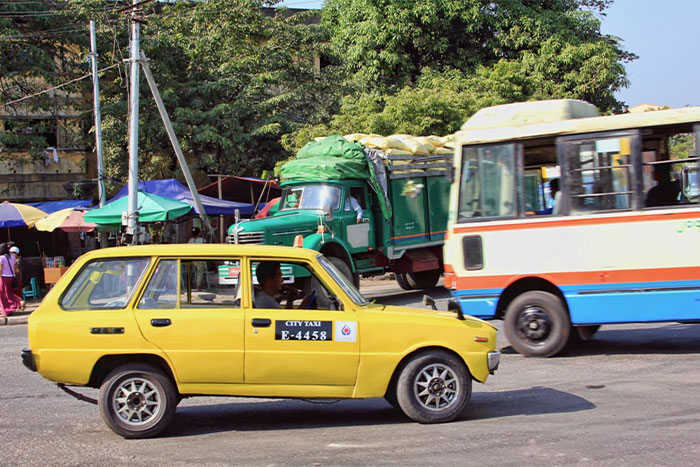 Taxis à Rangoon