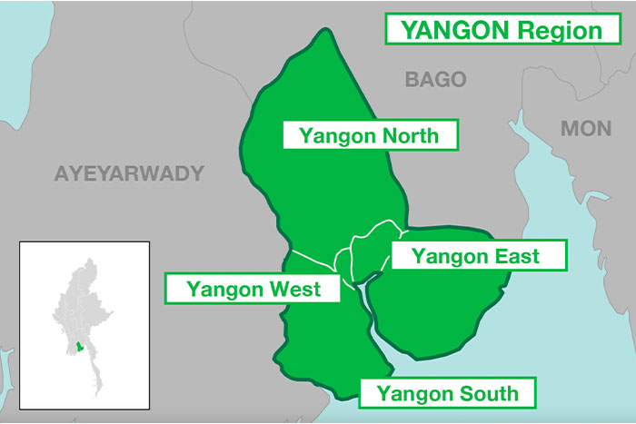 Où se trouve Rangoon ?