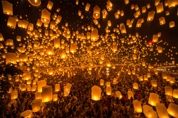 Festival des lanternes Yi Peng