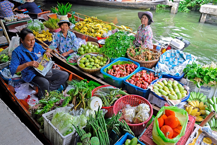 Marché flottant Damnoen Saduak, activité typique à faire en 2 jours à Bangkok