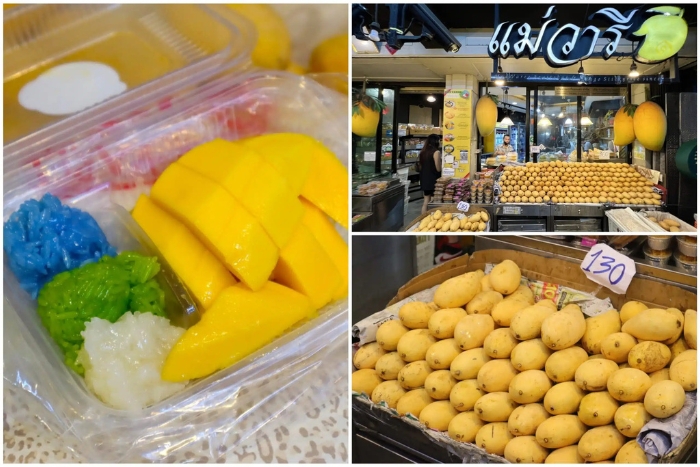 Riz gluant à la mangue chez Mae Varee – Étape sucrée du food tour en tuk-tuk