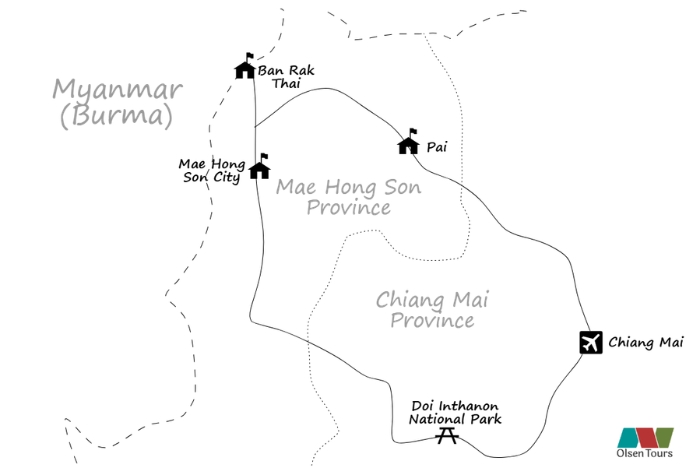 Carte de Mae Hong Son Loop 