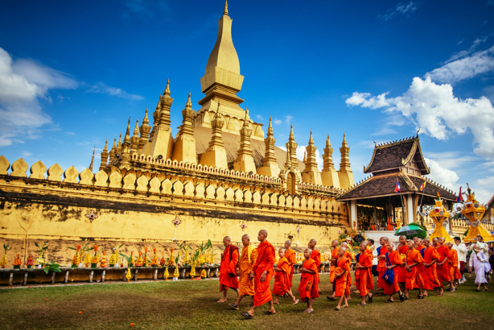 That Luang Stupa, l’un des sites touristiques emblématiques du Laos