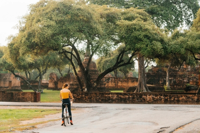 Balade &agrave; v&eacute;lo dans le parc historique de Sukhothai