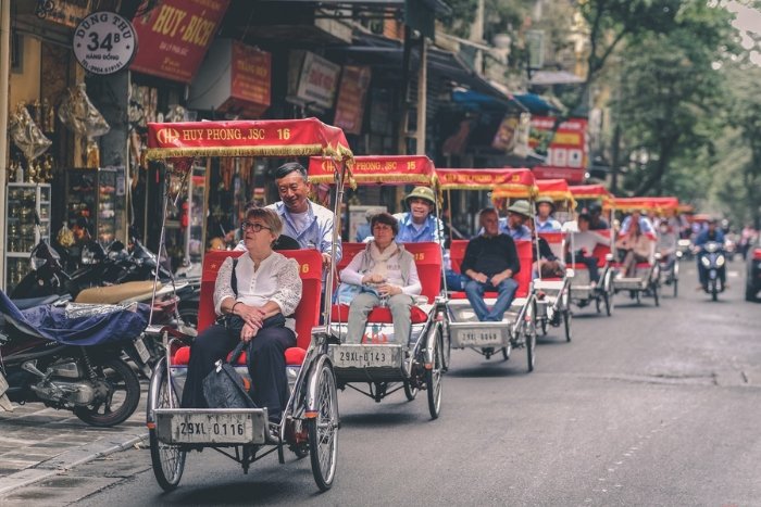 Balade en cyclo dans le vieux quartier de Hanoi