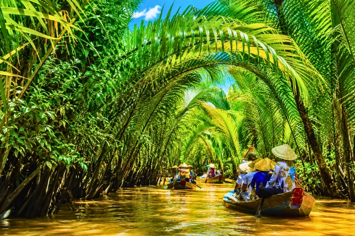Au rythme des canaux du delta du M&eacute;kong en sampan