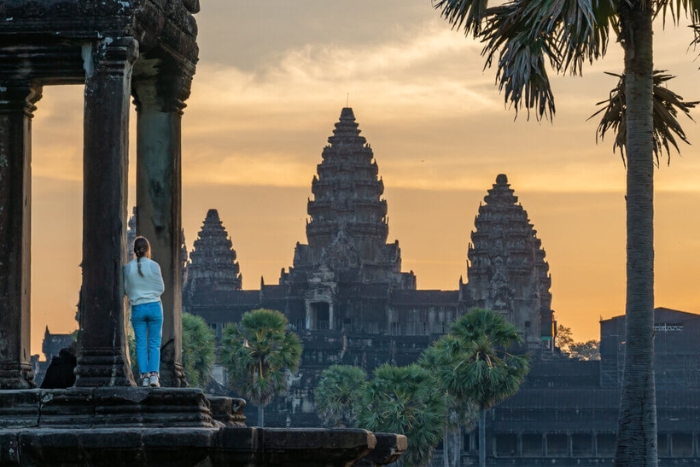 Lever du soleil sur Angkor Wat, Siem Reap, Cambodge