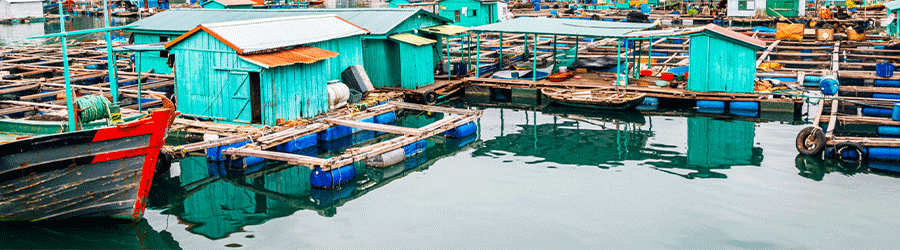 Village pêcheur dans la baie de Lan Ha